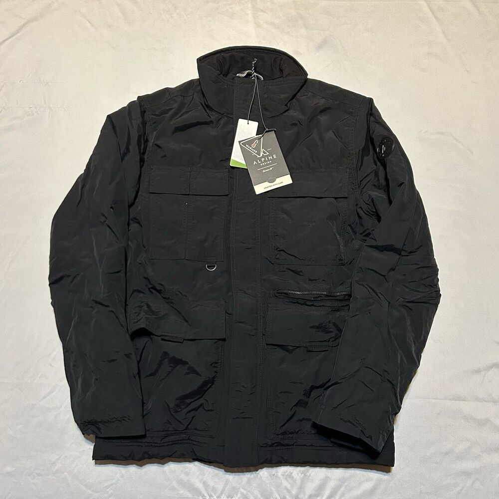 Alpine Design Pure Black Zip Thermolite Night Sky Jacket Men's Small NWT